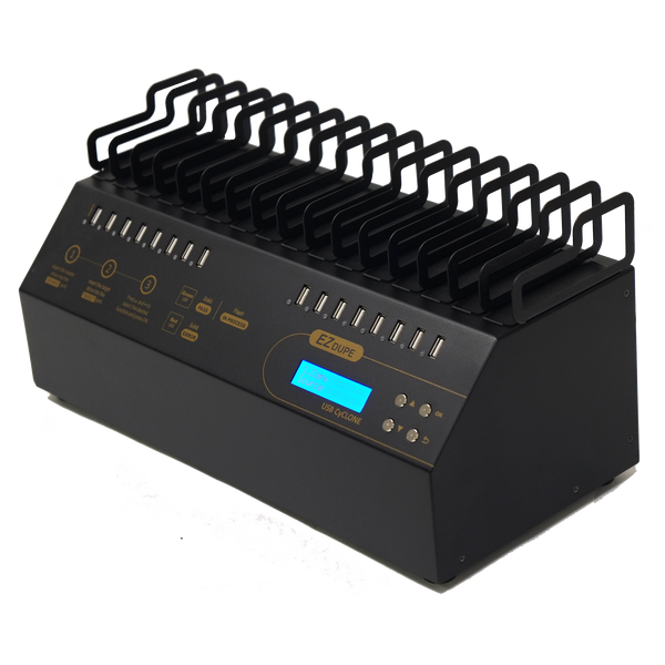 EZ Dupe USB Cyclone Duplicator - 1 to 15 Flash Memory Copier & USB powered External Hard Drive Storage Cloner with Data Sanitizer (DOD Compliant)