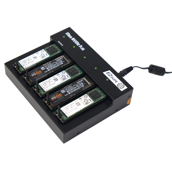 1 to 4 M.2 Duplicator - M.2 NVMe and M.2 SATA Compact Cloner 45MB/sec (MiniNVMe Plus)
