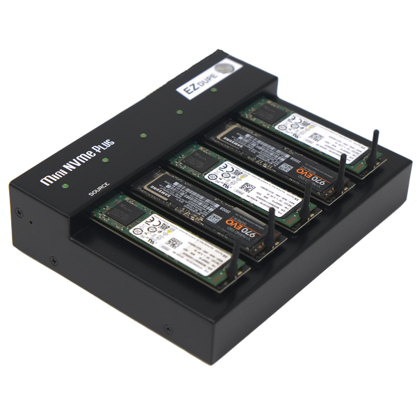 1 to 4 M.2 Duplicator - M.2 NVMe and M.2 SATA Compact Cloner 45MB/sec (MiniNVMe Plus)