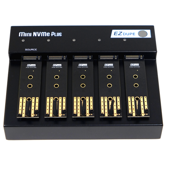 1 to 4 M.2 Duplicator - M.2 NVMe and M.2 SATA Compact Cloner 45MB/sec (MiniNVMe Plus)