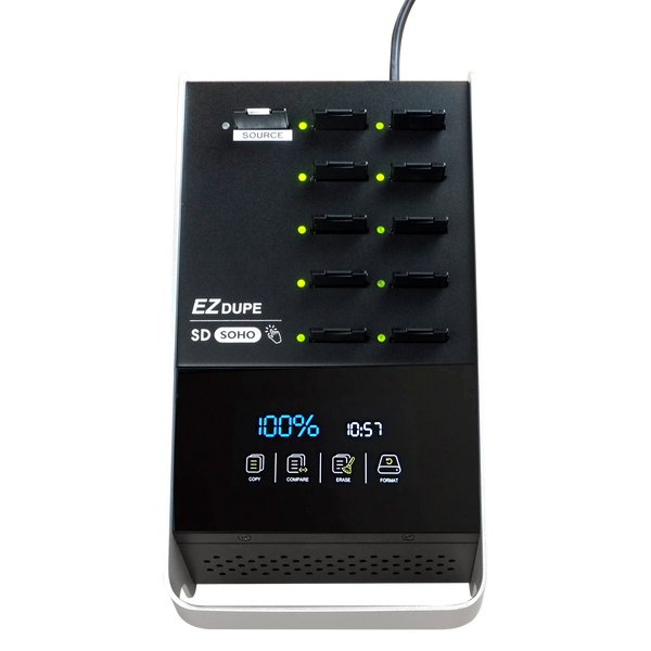 EZ Dupe 1 to 10 SD Duplicator - Multiple MicroSD Micro Secure Digital Flash Drive Copier & Eraser (SOHO SD)