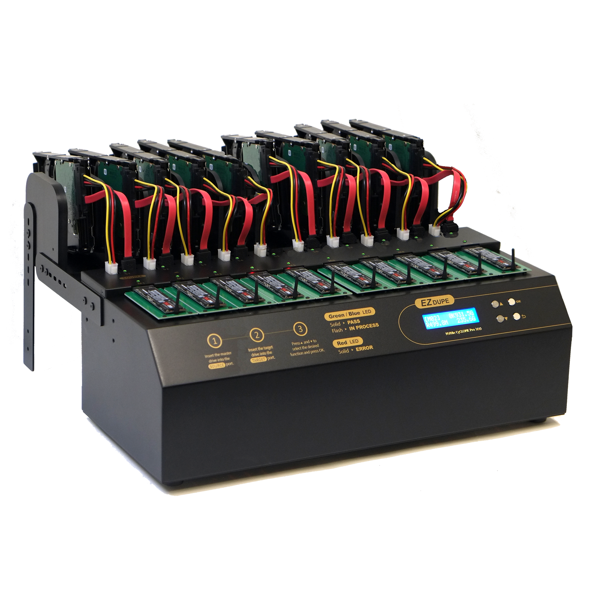 EZ Dupe 1 to 9 PCIE M.2 NVME / SATA SSD Duplicator and DoD EZ Dupe 1 to 9 PCIE M.2 NVME / SATA SSD Duplicator and DoD