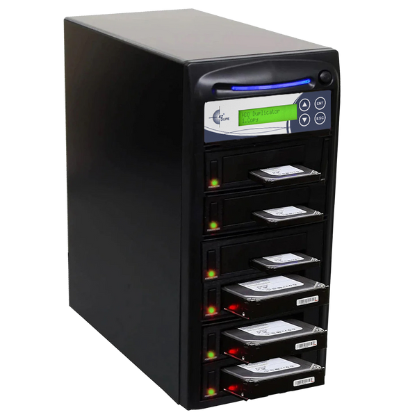EZ Dupe 1 to 5 SATA Hard Drive / SSD Duplicator & Sanitizer - HD Leopardo HDD Cloner 18GB/Min