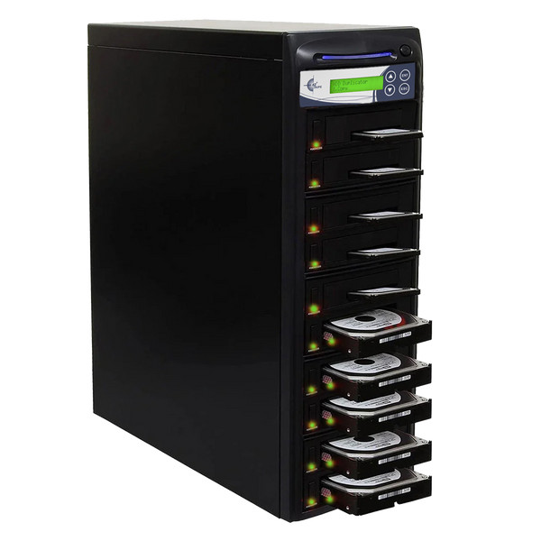 EZ Dupe 1 to 9 SATA Hard Drive / SSD Duplicator & Sanitizer - HD Pantera HDD Cloner 9GB/Min