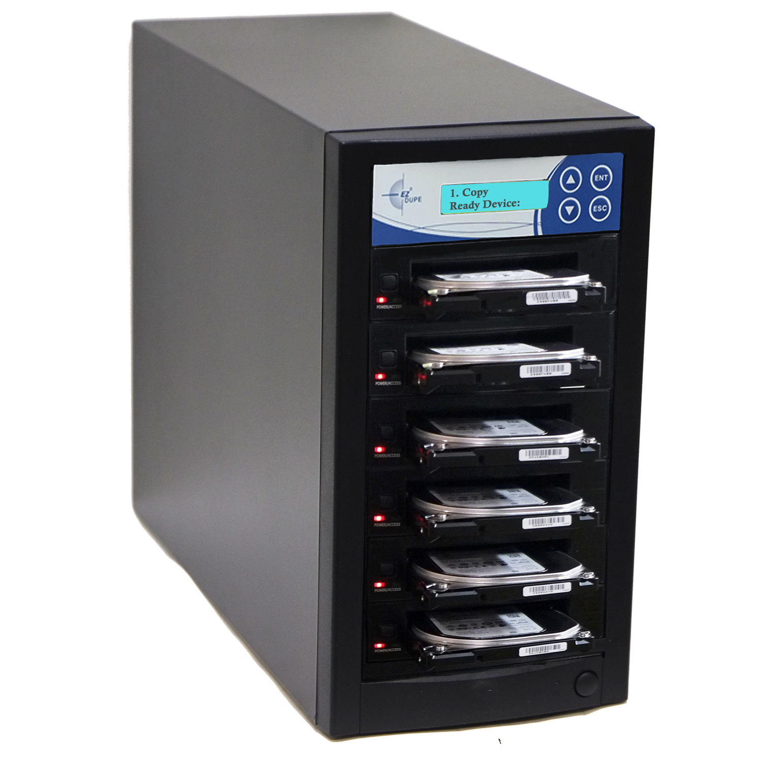 EZ Dupe 1 to 5 SATA Hard Drive / SSD Duplicator & Sanitizer - HD Leopardo HDD Cloner 18GB/Min