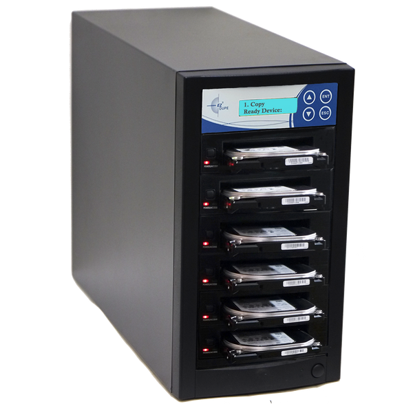 EZ Dupe 1 to 5 SATA Hard Drive / SSD Duplicator & Sanitizer - HDD Cloner 36GB/Min (3 Year Warranty)