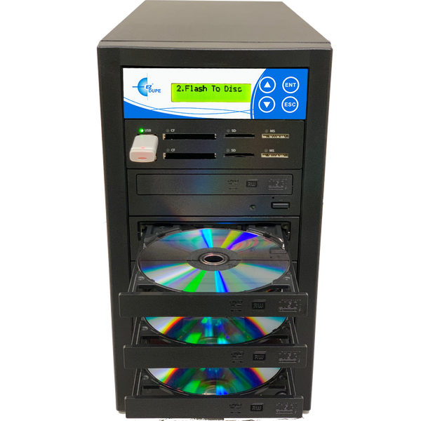 EZ Dupe Media Mirror Plus Duplicator - Flash Media & 1 to 8 Discs Copier