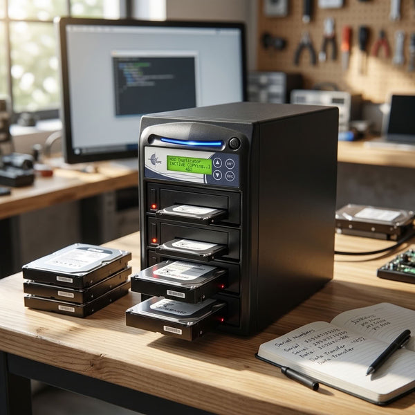 EZ Dupe 1 to 3 SATA Hard Drive / SSD Duplicator & Sanitizer - HDD Cloner 36GB/Min