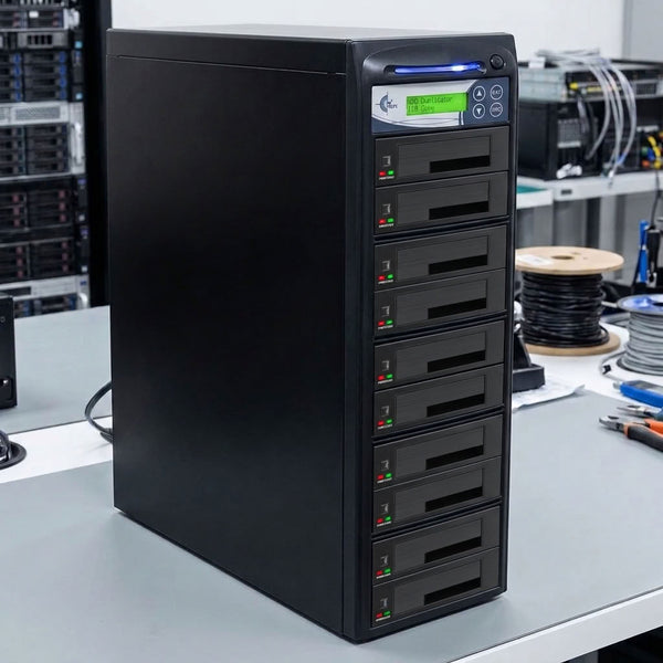 EZ Dupe 1 to 9 SATA Hard Drive / SSD Duplicator & Sanitizer - HDD Cloner 36GB/Min