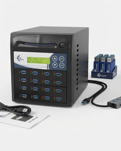 EZ Dupe 1 to 15 USB Pantera 3.0 Type-A Duplicator - Flash Media Storage Cloner & DoD Eraser (150MB/sec)