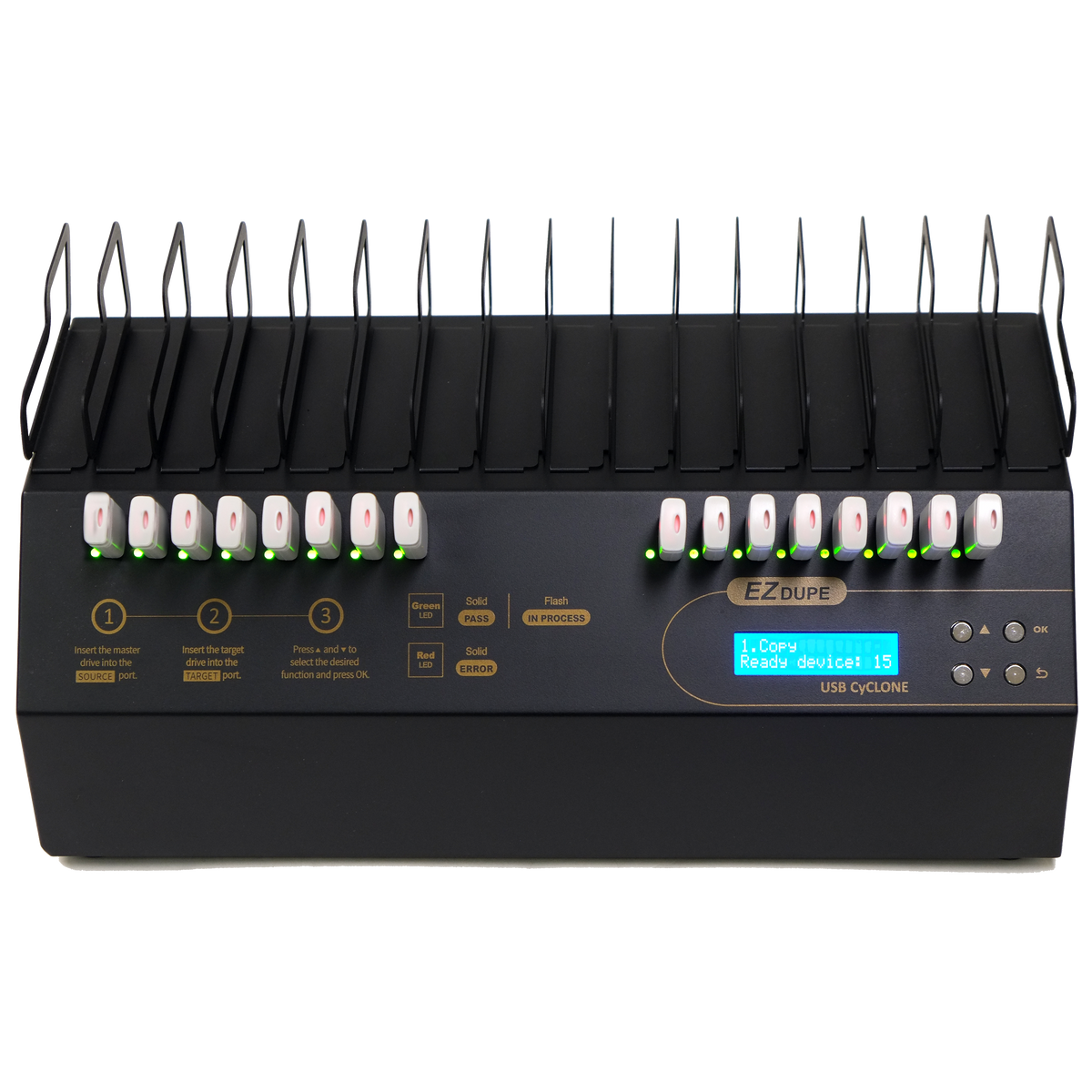EZ Dupe USB CyCLONE Duplicator - 1 to 15 USB & External HDD Cloner – EZ ...