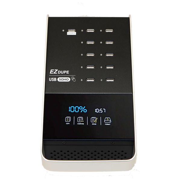 EZ DUPE 1 to 10 USB Duplicator - Multiple Flash Drive Mass Storage Memory Card Copier & Eraser (SOHO USB)